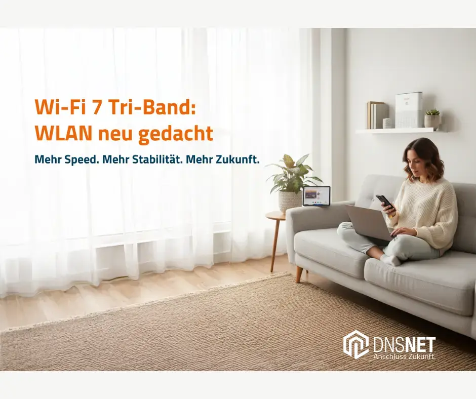 DNS:NET Glasfaser + Wi-Fi 7 Tri-Band = Highspeed WLAN